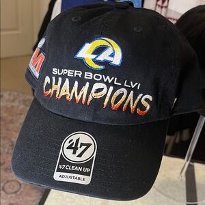 47 Brand Black Super Bowl LVI Champions Cap